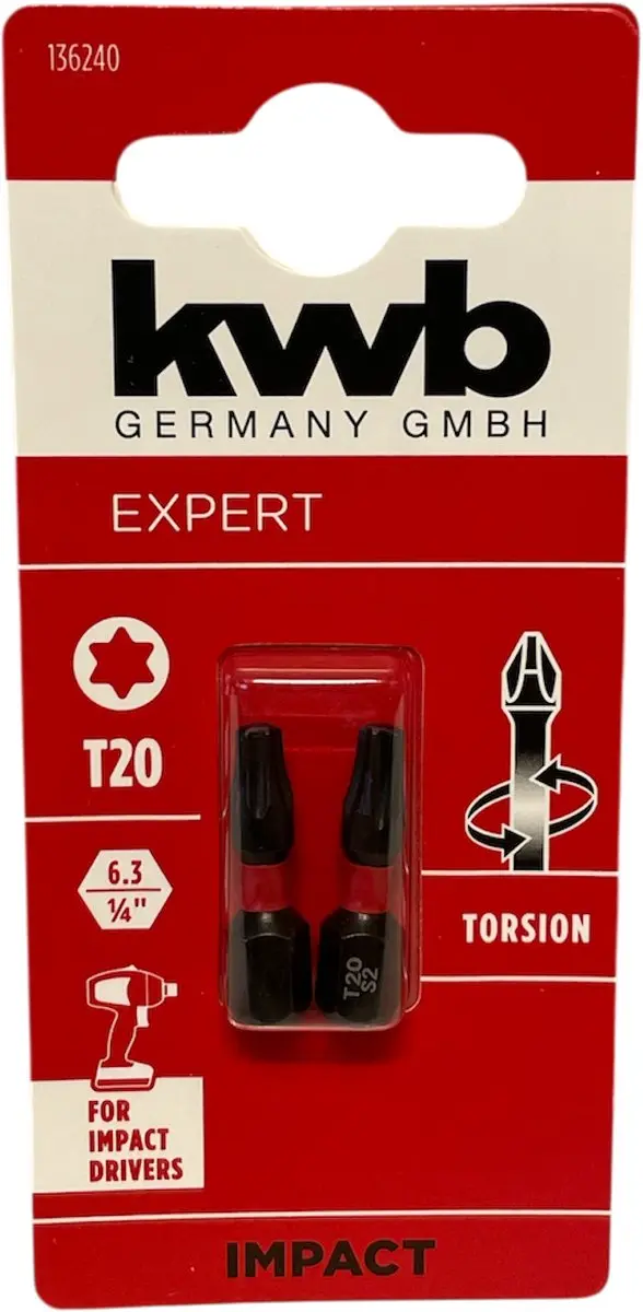 KWB 2 Bitjes Torsion T20 25mm