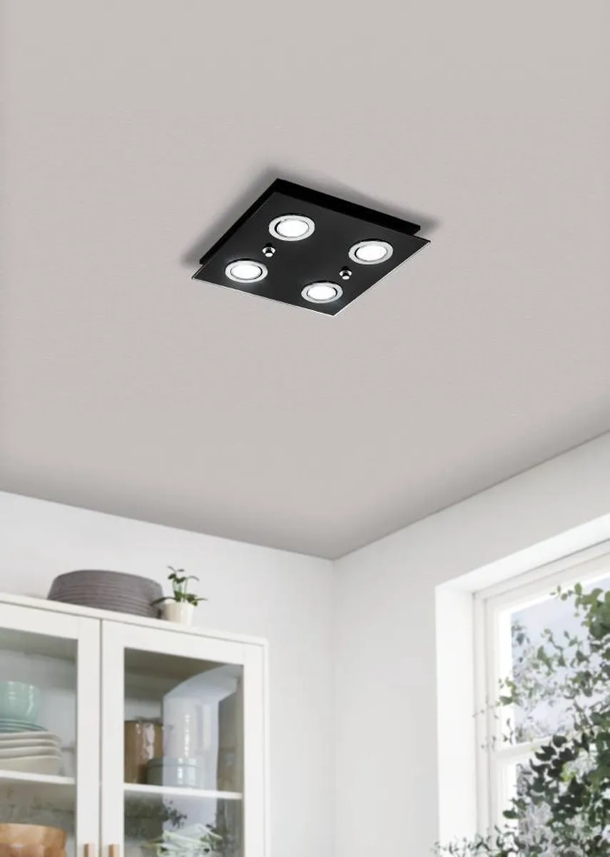 Eglo Grattino Plafondlamp GU10 - 5 Lichtpunten - 35cm - Zwart