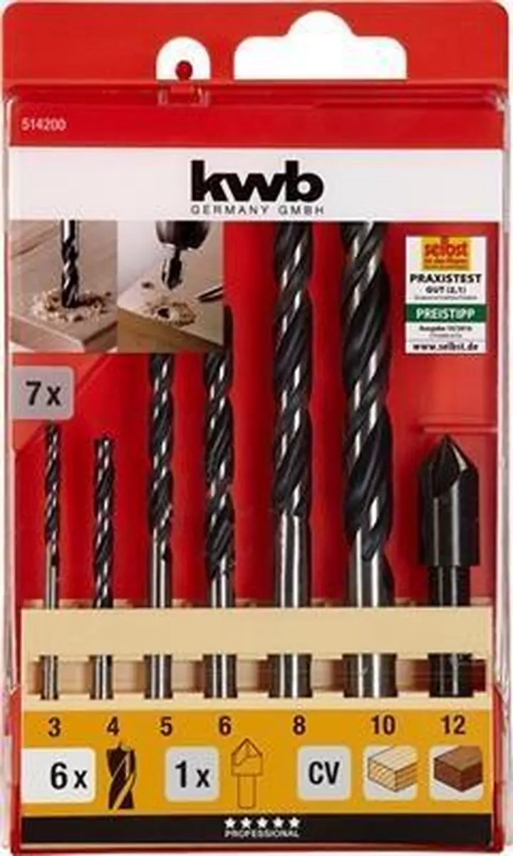 KWB Houtspiraalborenset 6-delig - Metaal