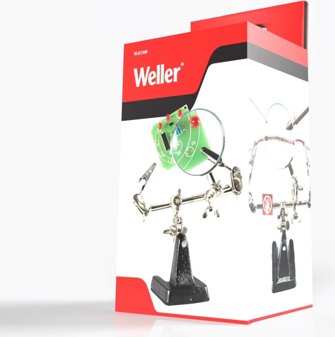 Weller WLACCHHB-02EU Derde Hand Houder - Vergrootglas 3600mm² - 2 Klemmen