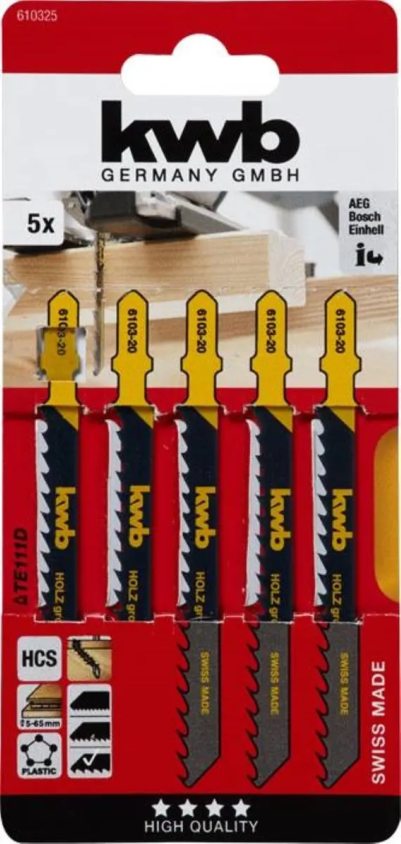 KWB 610325 Decoupeerzaagbladen HCS - 25 Stuks