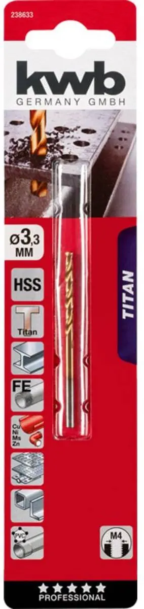 KWB Metaal-spiraalboor 3.3mm - 1 Stuk