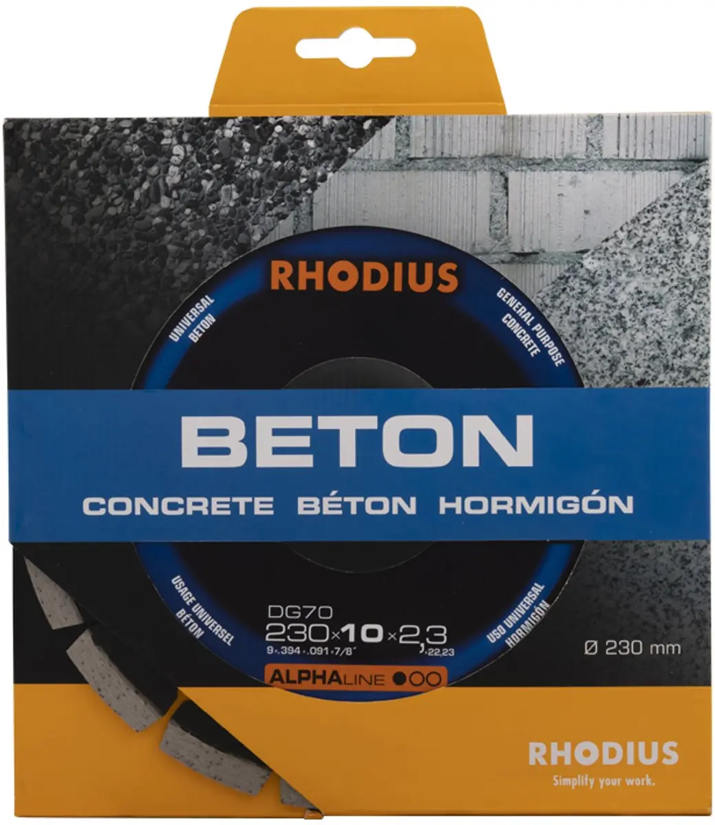 Rhodius DG70 Diamanten Doorslijpschijf 230mm - 22.23mm As