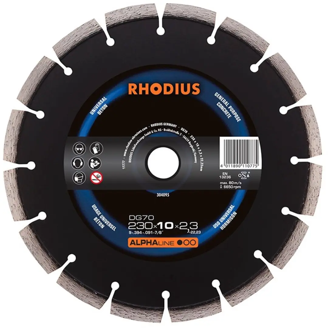 Rhodius DG70 Diamanten Doorslijpschijf 230mm