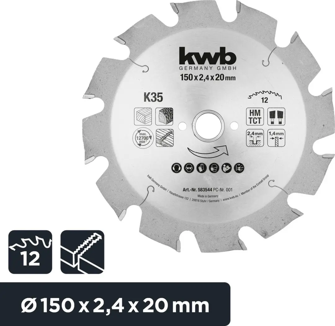 KWB 583544 Cirkelzaagblad 150x20mm