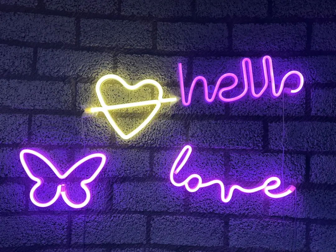 Impuls LED Wandlampen Neon Set 4 Stuks