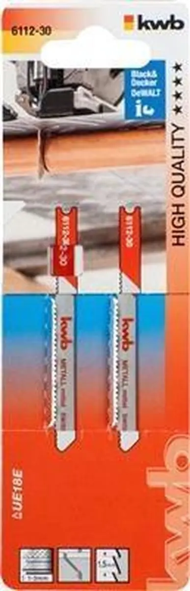 KWB Decoupeerzaagbladen Metaal 6112-30 - 2 Stuks