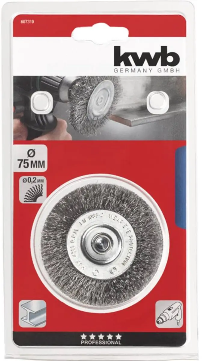 KWB Schijfborstel HSS-staaldraad 75mm - Grijs