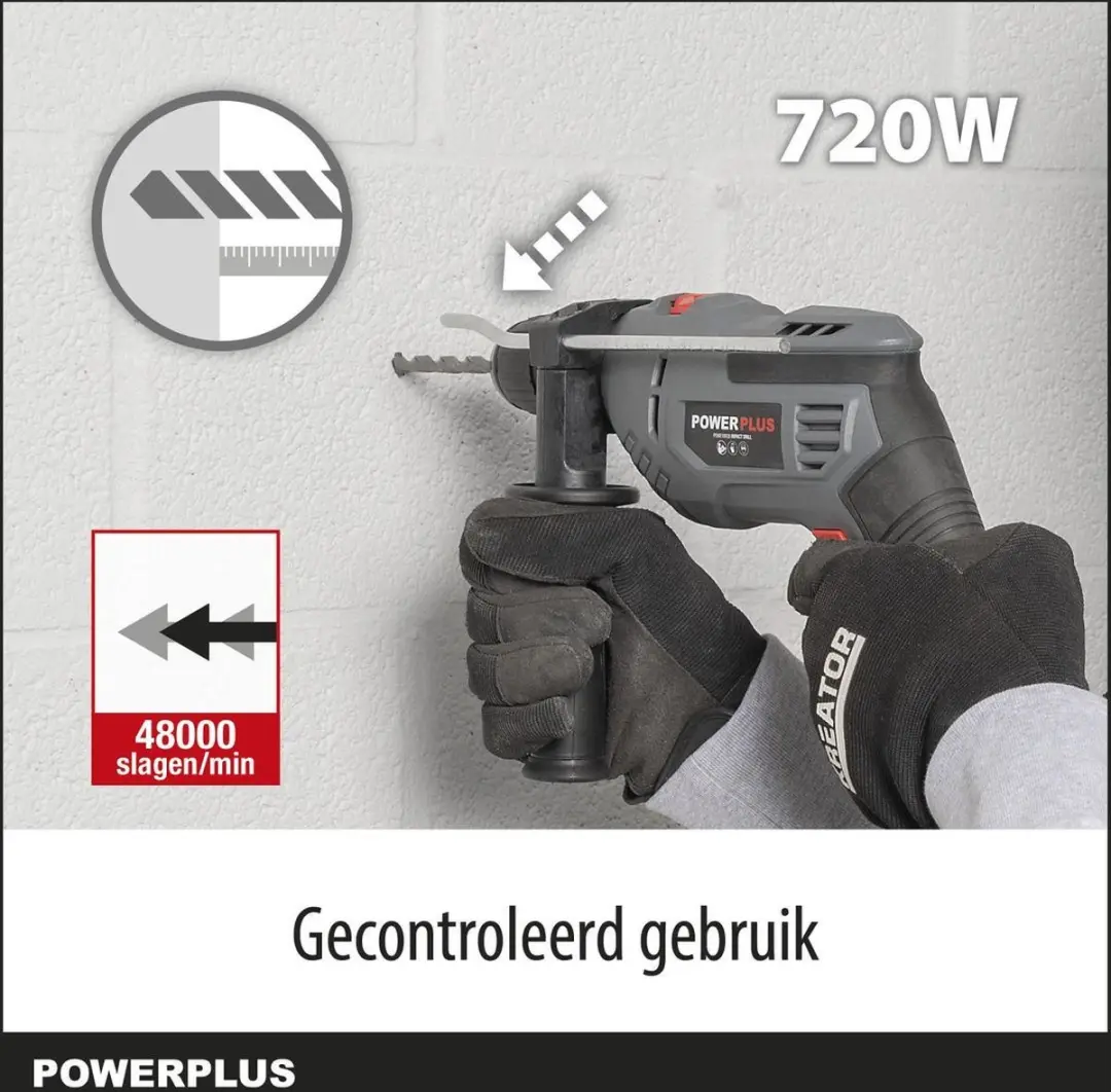 Powerplus POWE10030 Klopboormachine 720W - 2-in-1 Boren/Hamerboren - afbeelding 6 van 6