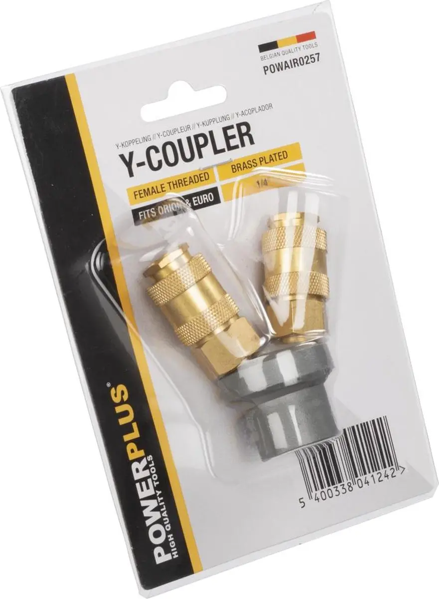 Powerplus POWAIR0257 Y-Koppeling 1/4" Koper