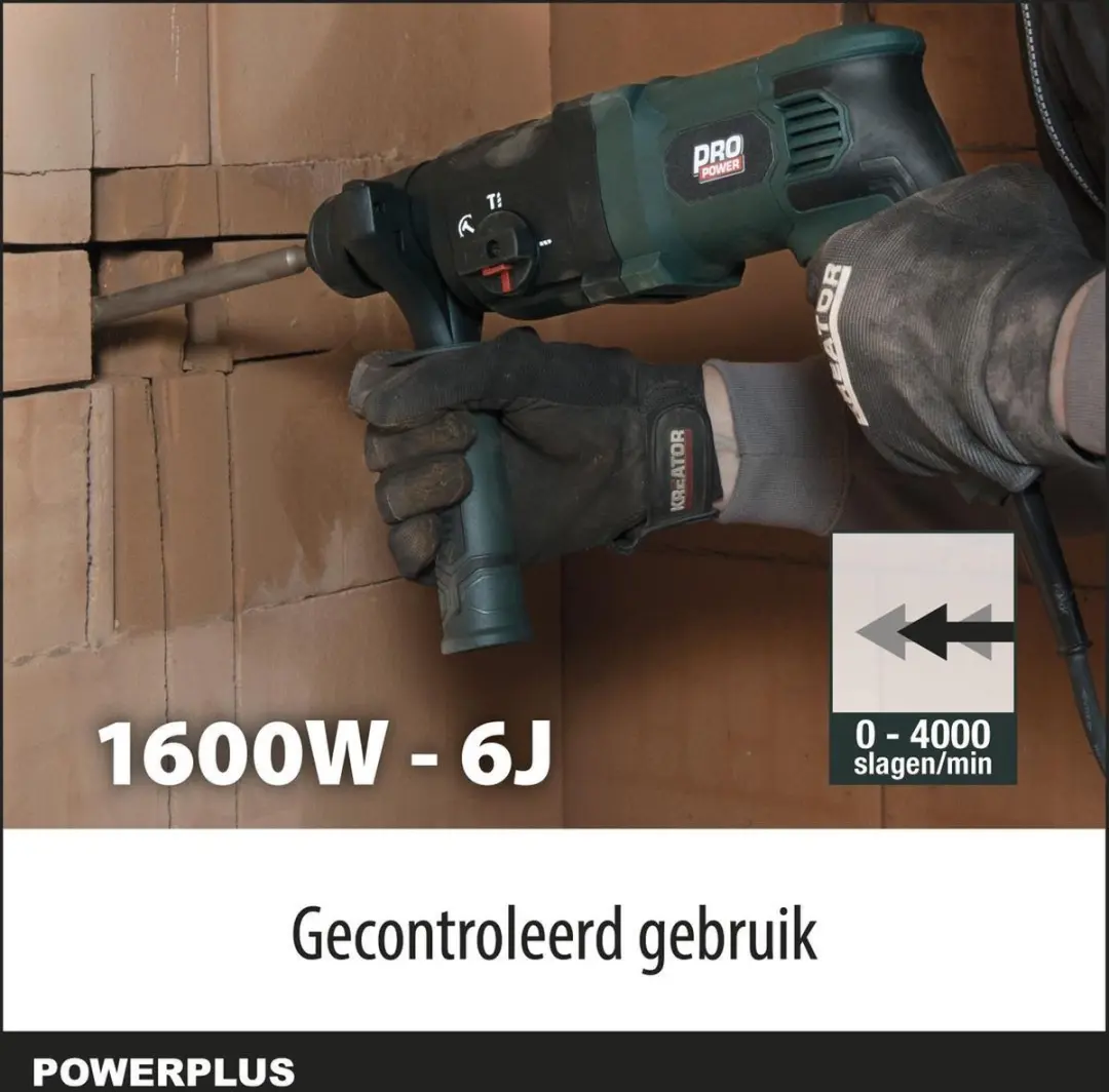 Powerplus POWP3010 Klopboormachine 800W SDS-plus - 4 in 1