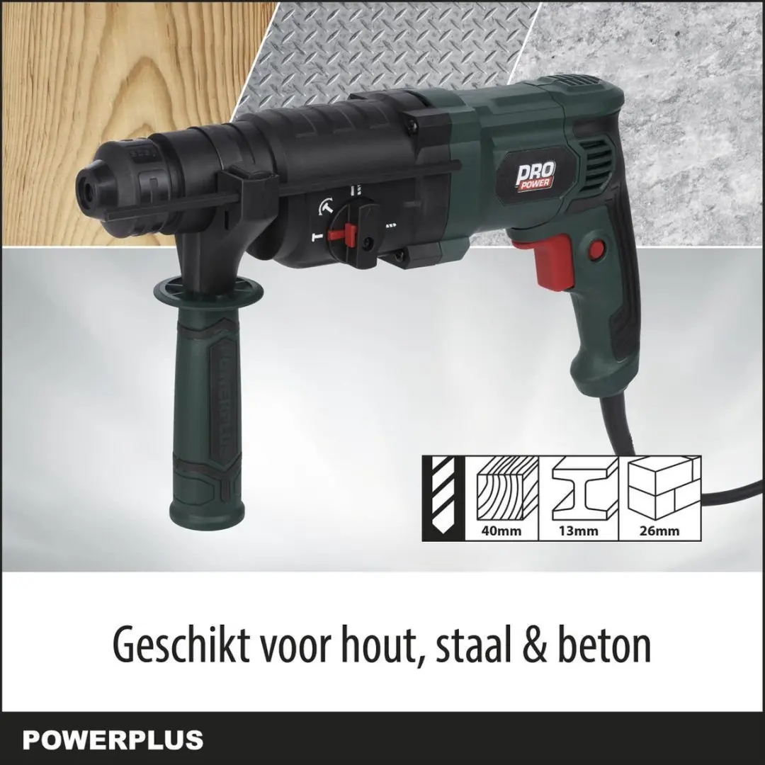 Powerplus POWP3010 Klopboormachine 800W SDS-plus - 4 in 1