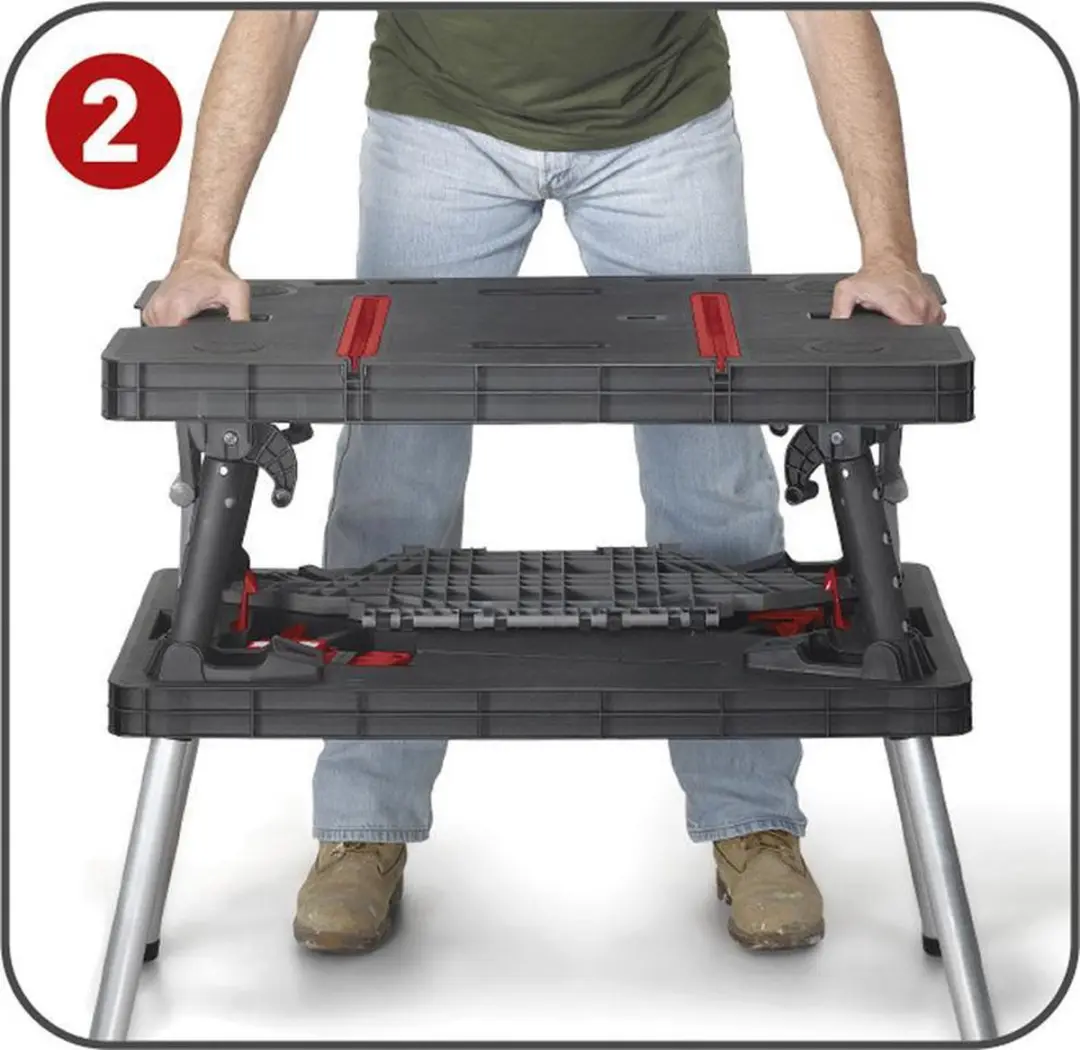 Keter Opvouwbare Werktafel - 85x55x75,5cm - Zwart - afbeelding 6 van 6