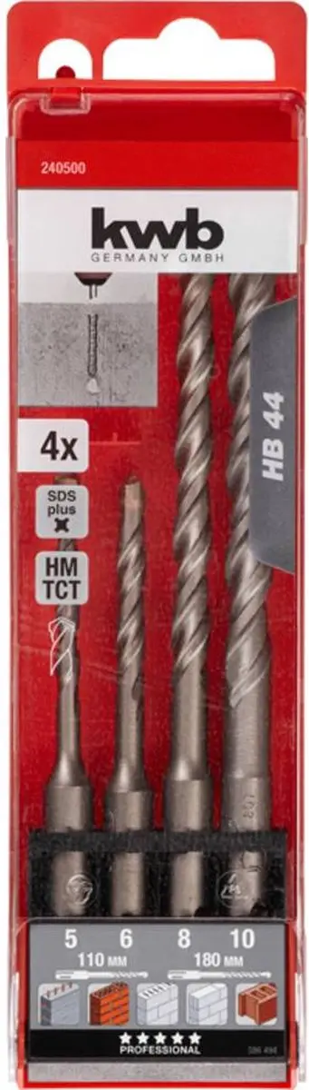 KWB HB 44 SDS Plus Hamerborenset - 4-delig