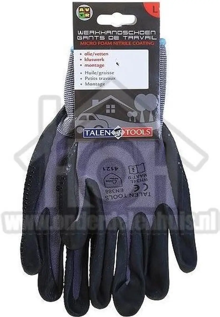 Talen Tools Nitrile Handschoenen - Maat L - Zwart