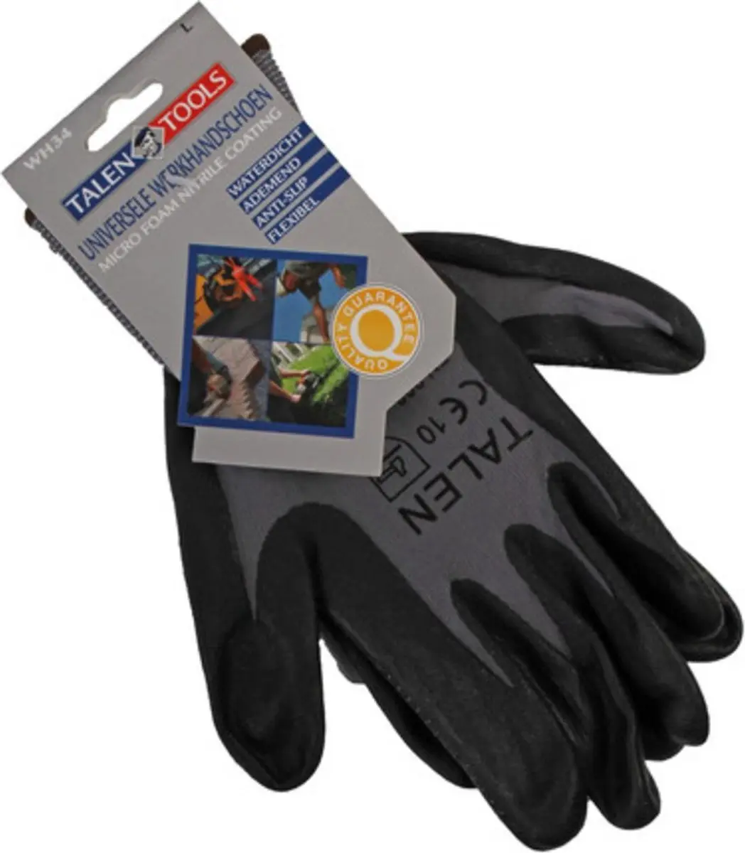 Talen Tools Nitrile Handschoenen - Maat L - Zwart