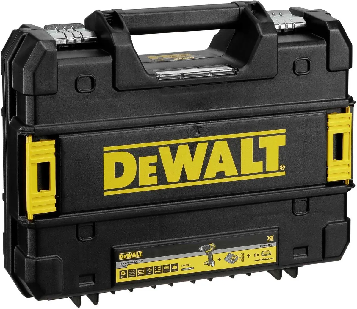 DeWalt DCD709D2T-QW Klopboorschroefmachine 18V - 2x 2Ah