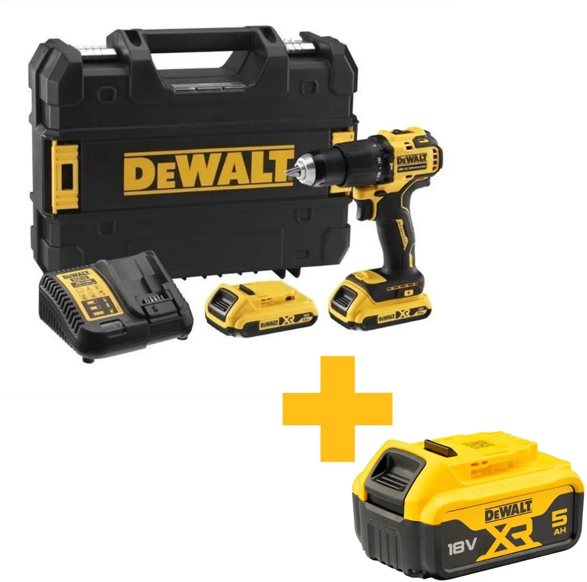 DeWalt DCD709D2T-QW Klopboorschroefmachine 18V - 2x 2Ah