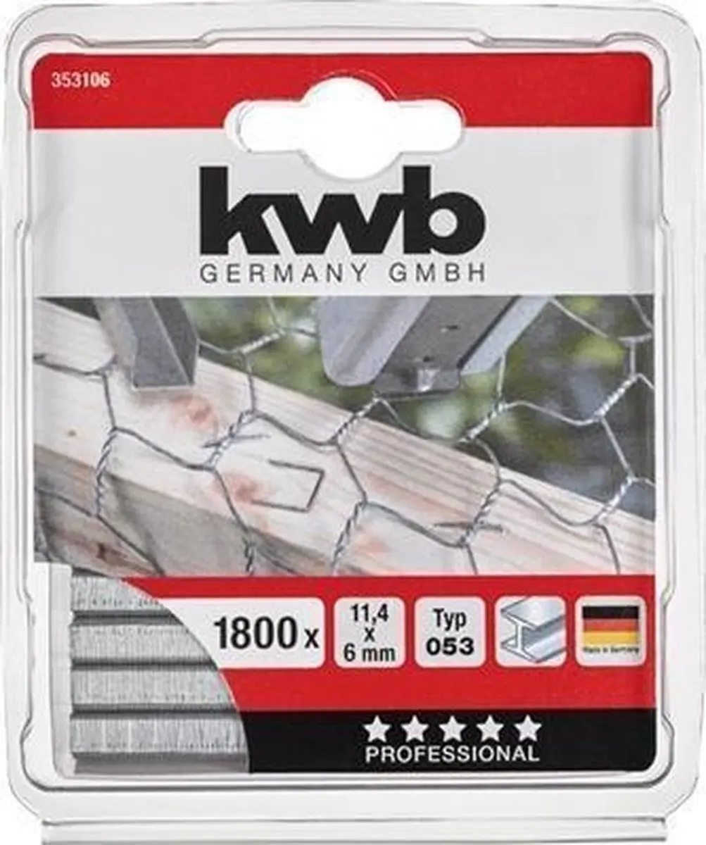 KWB C-tip Staaldraad Nieten 1800 Stuks 11,4x6mm