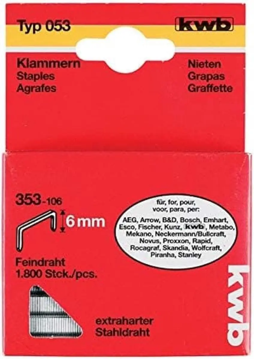 KWB C-tip Staaldraad Nieten 1800 Stuks 11,4x6mm