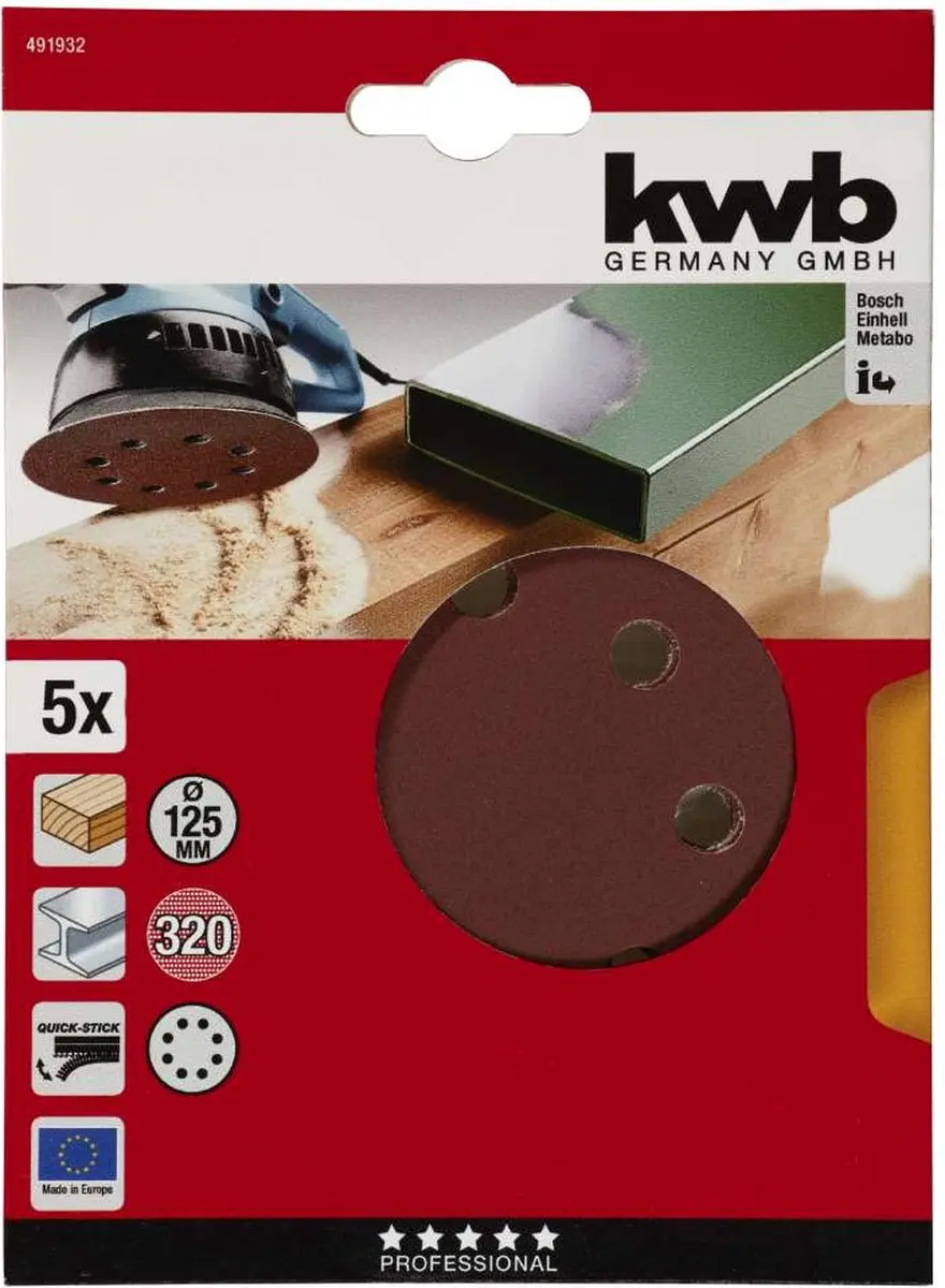 KWB Schuurschijf Ø125mm Korrel 320