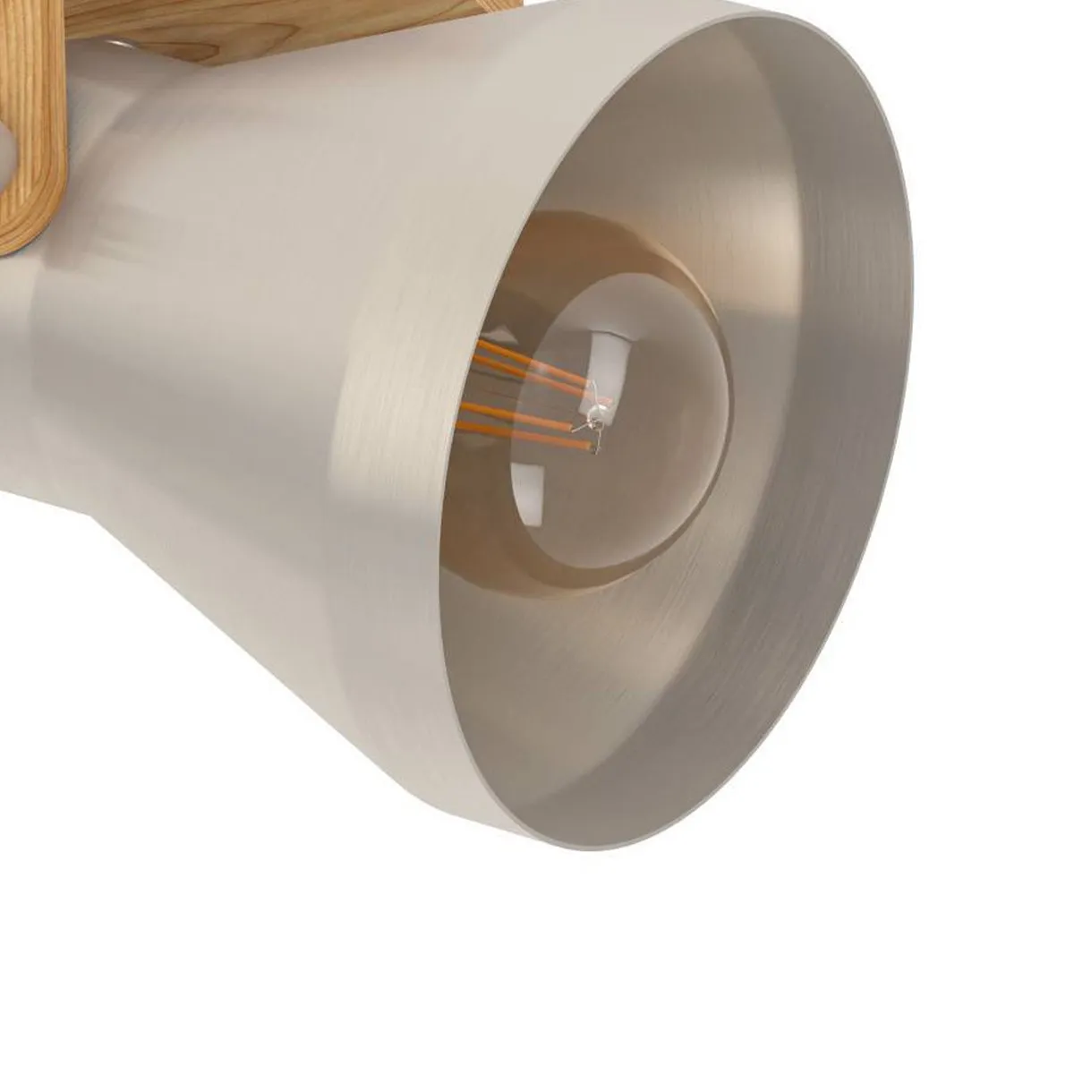 Eglo Cawton Spot E27 - 2 Lichtpunten 58,5cm - Grijs/Bruin Staal/Hout