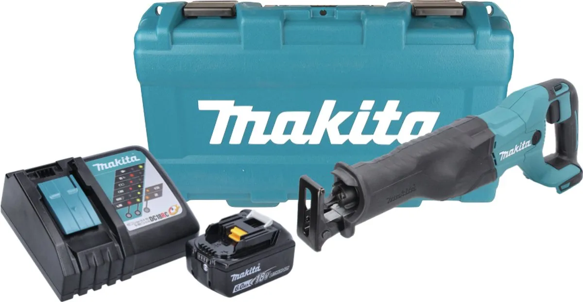 Makita DJR186 RG1K Reciprozaag 18V - 6.0Ah + Lader + Koffer - afbeelding 4 van 5