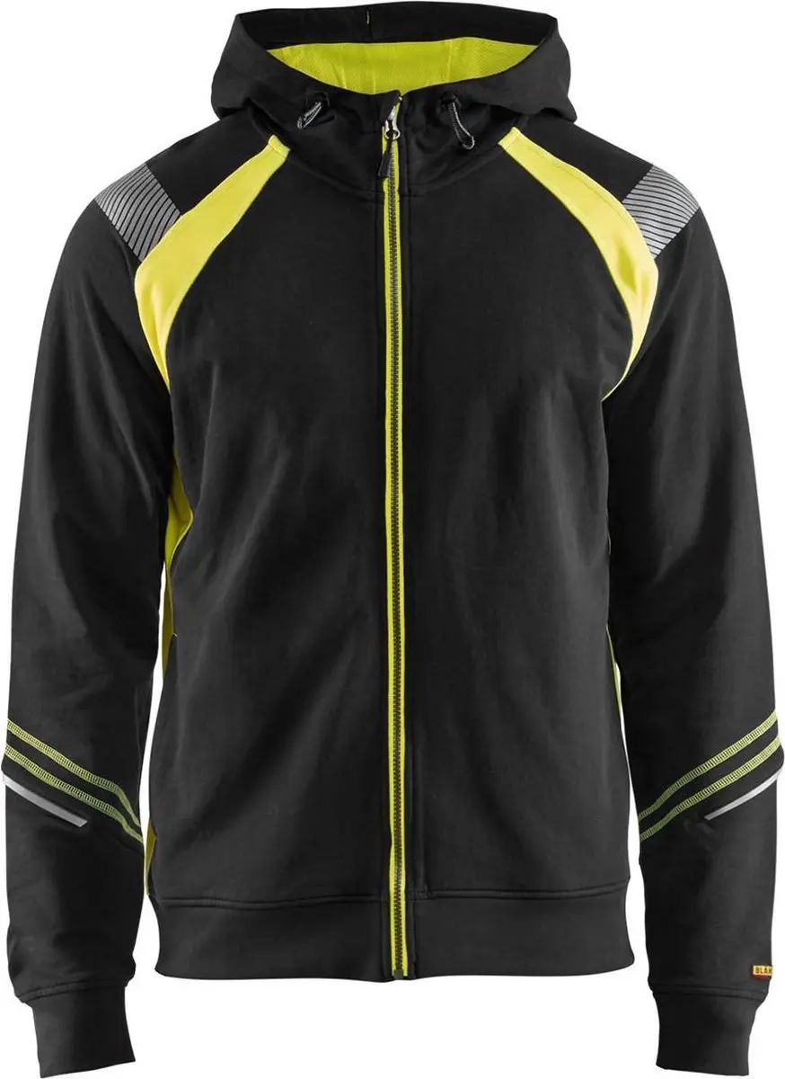Blåkläder Hooded Sweatshirt 3433-1158 - Zwart/High Vis Geel - XXL