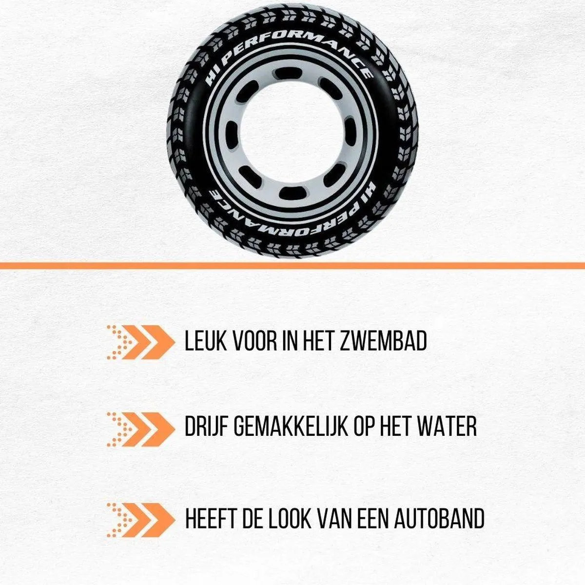 Intex Zwemband Autoband 91cm - Zwart/Wit
