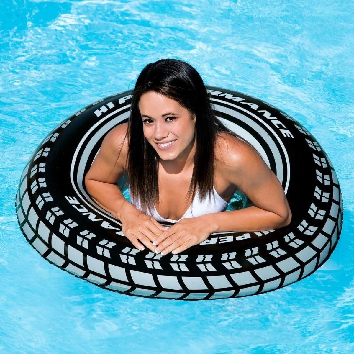 Intex Zwemband Autoband 91cm - Zwart/Wit