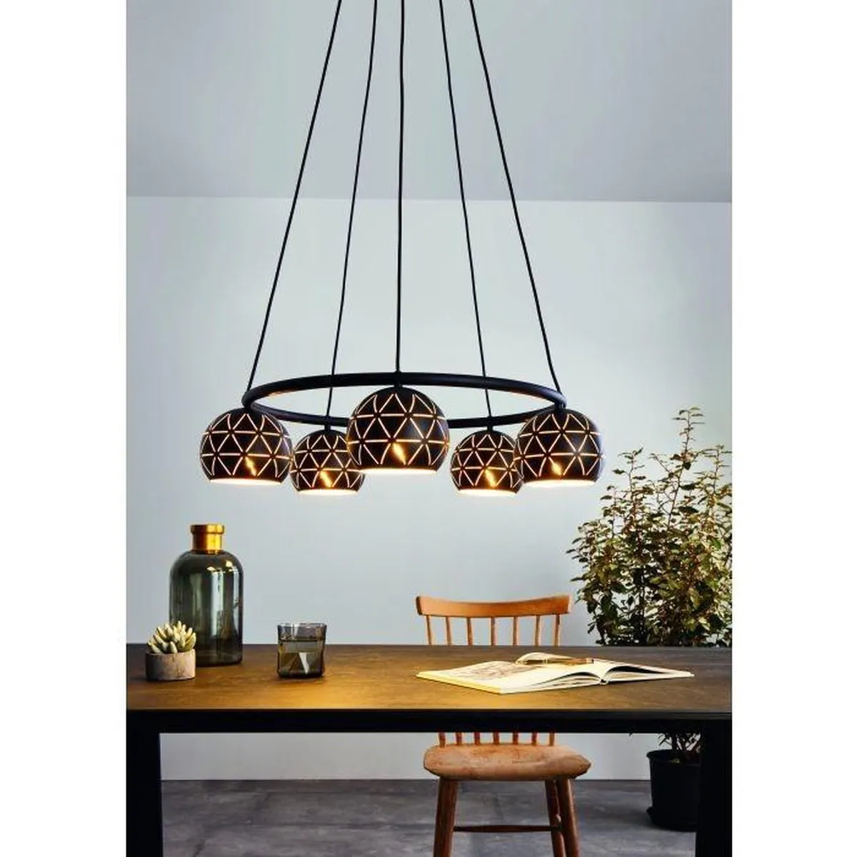 Eglo Cantallops Hanglamp E14 - 5 Lichtpunten - Zwart