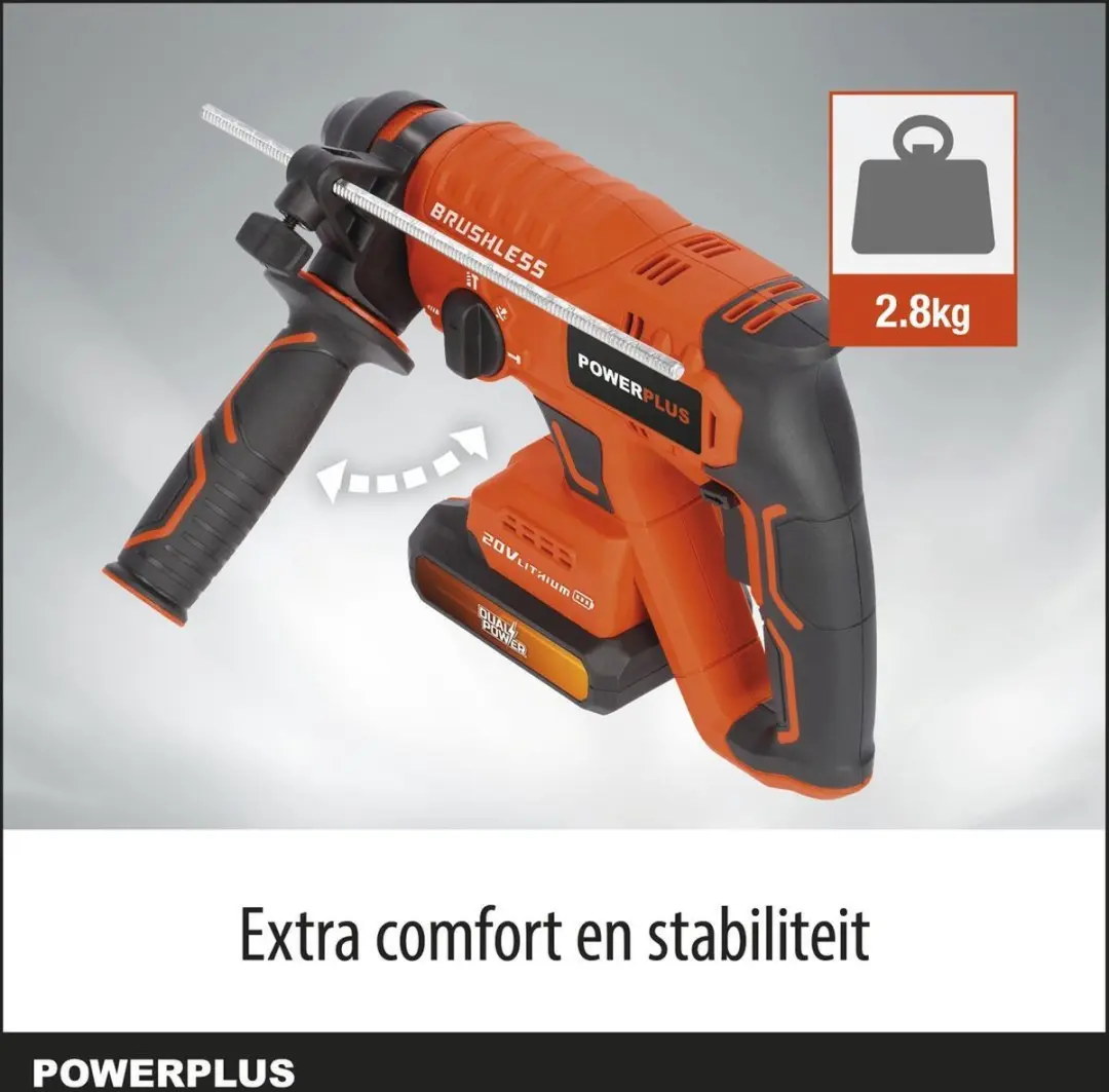 Powerplus POWDP15640 Klopboormachine 20V - 3J - 22mm Beton