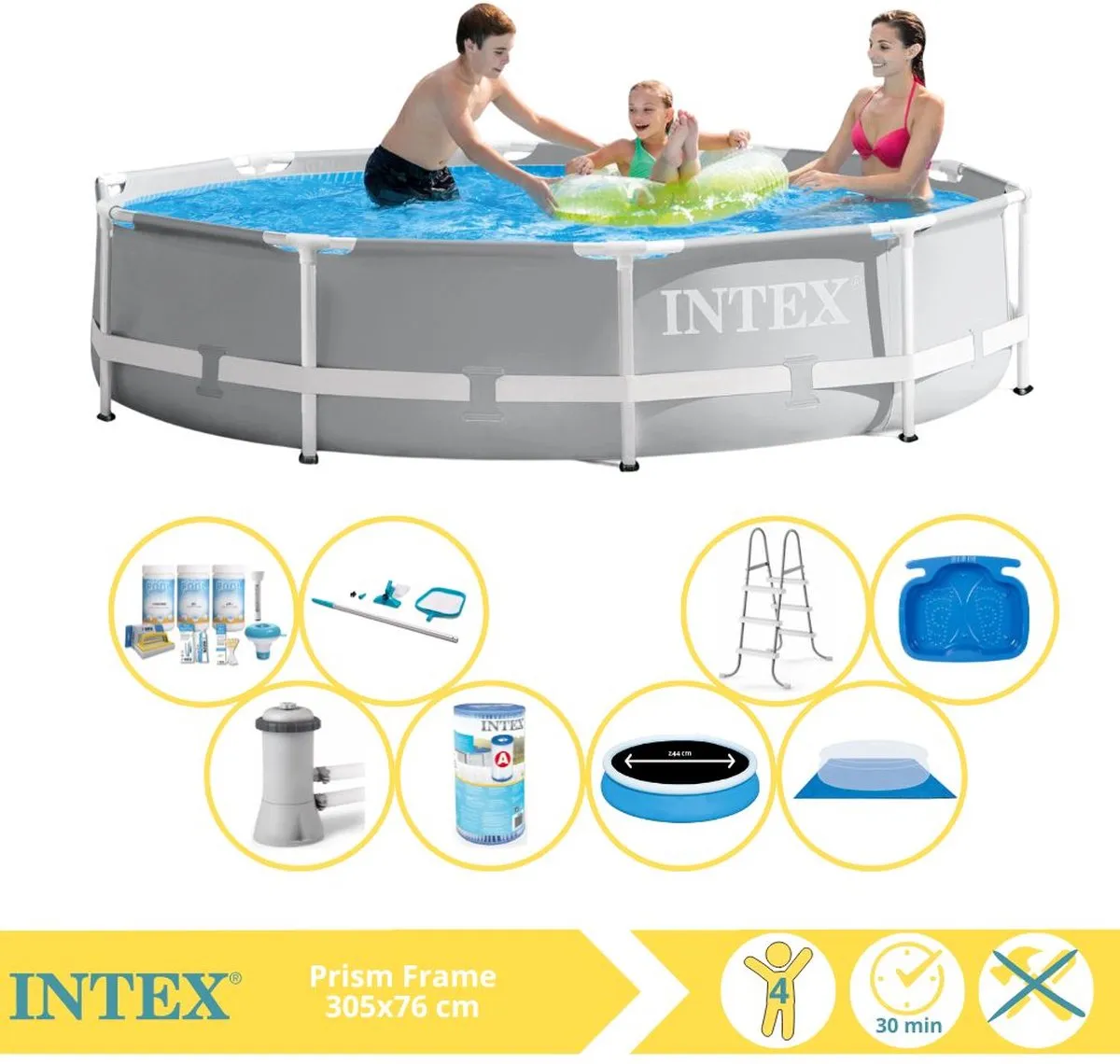 Intex Prism Frame 26712GN Opzetzwembad 366x76cm
