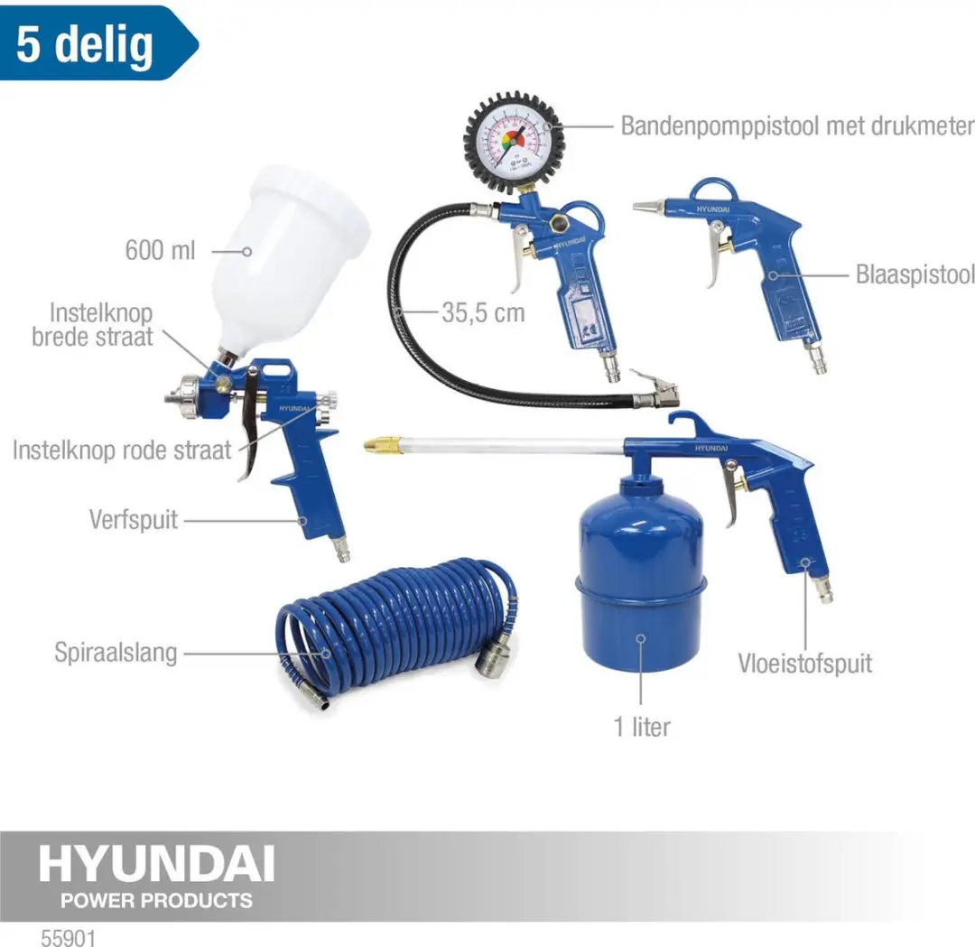 Hyundai Luchtdrukpistool 55901 - Verfspuit