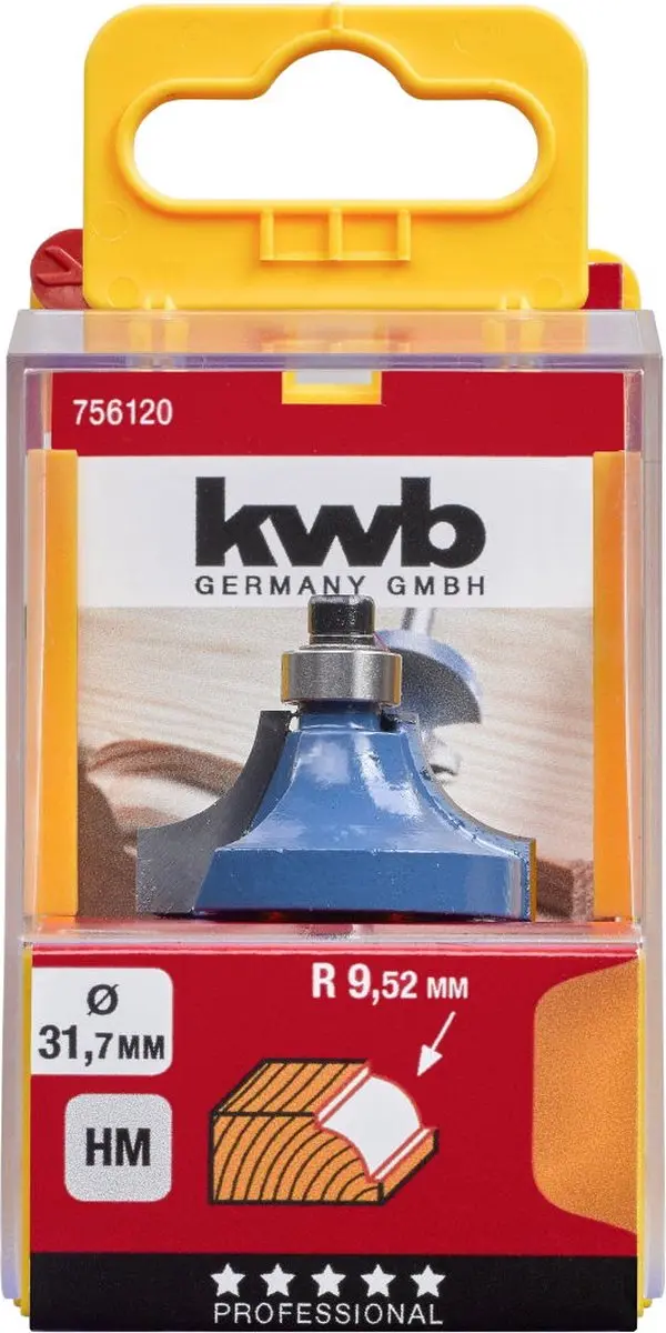 KWB Kwartrondprofielfrees 31,7mm - Hardmetaal/Staal