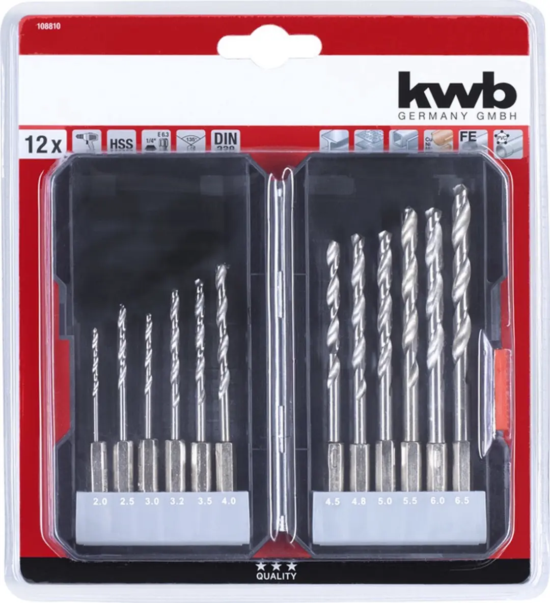 KWB Metaalborenbox 12-delig - 12 Stuks