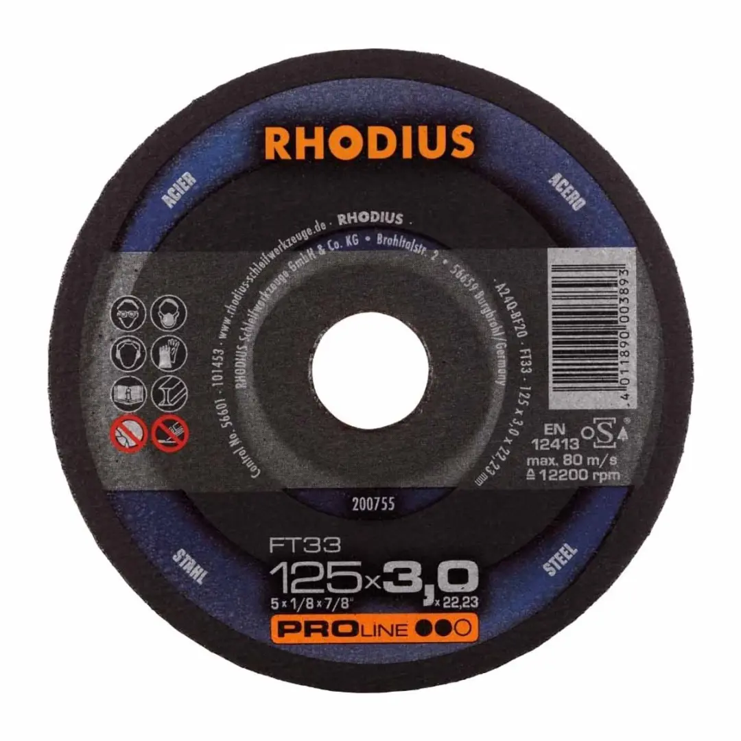 Rhodius PROline II FT33 Doorslijpschijf 125mm