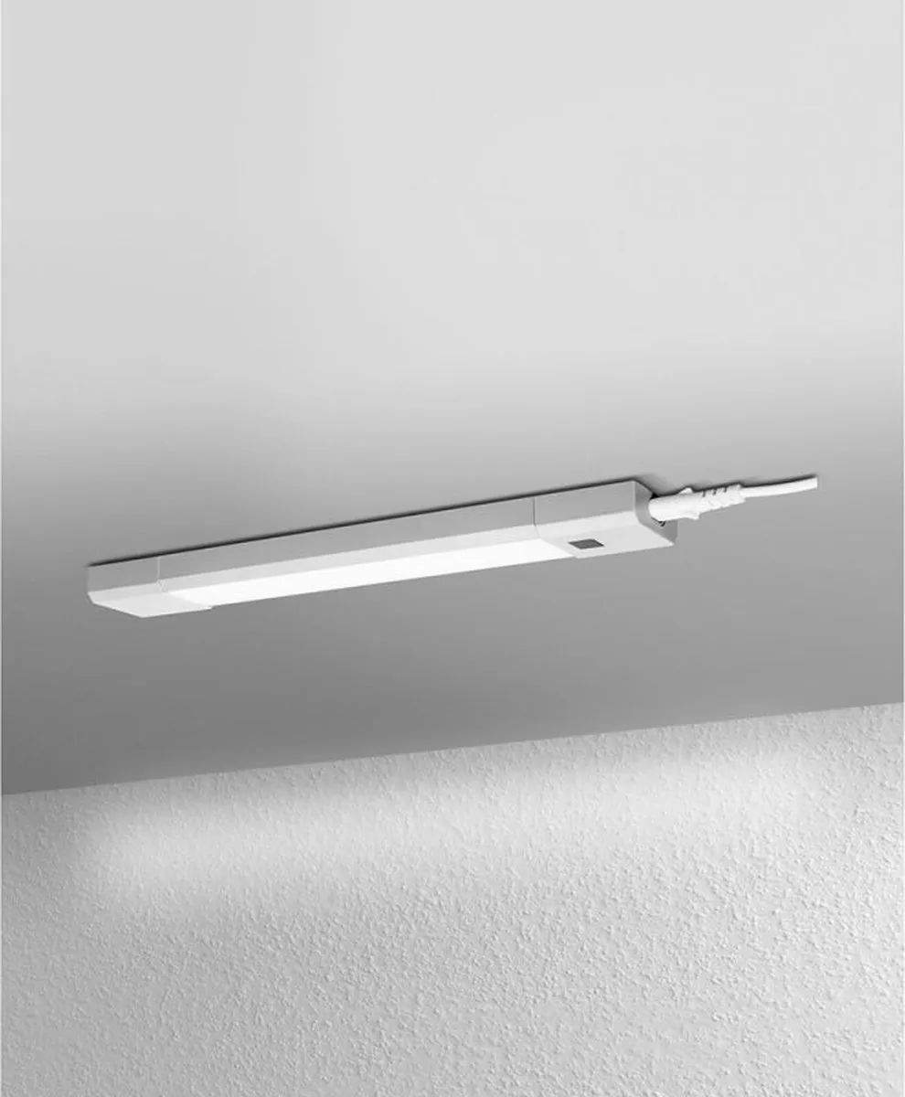 LEDVANCE Batterij-aangedreven armatuur LED: voor kastonderzijden, Linear LED Slim / 4 W, 220…240 V, stralingshoek: 110, Warm wit, 3000 K, body materiaal: aluminum/polycarbonate (pc), IP20