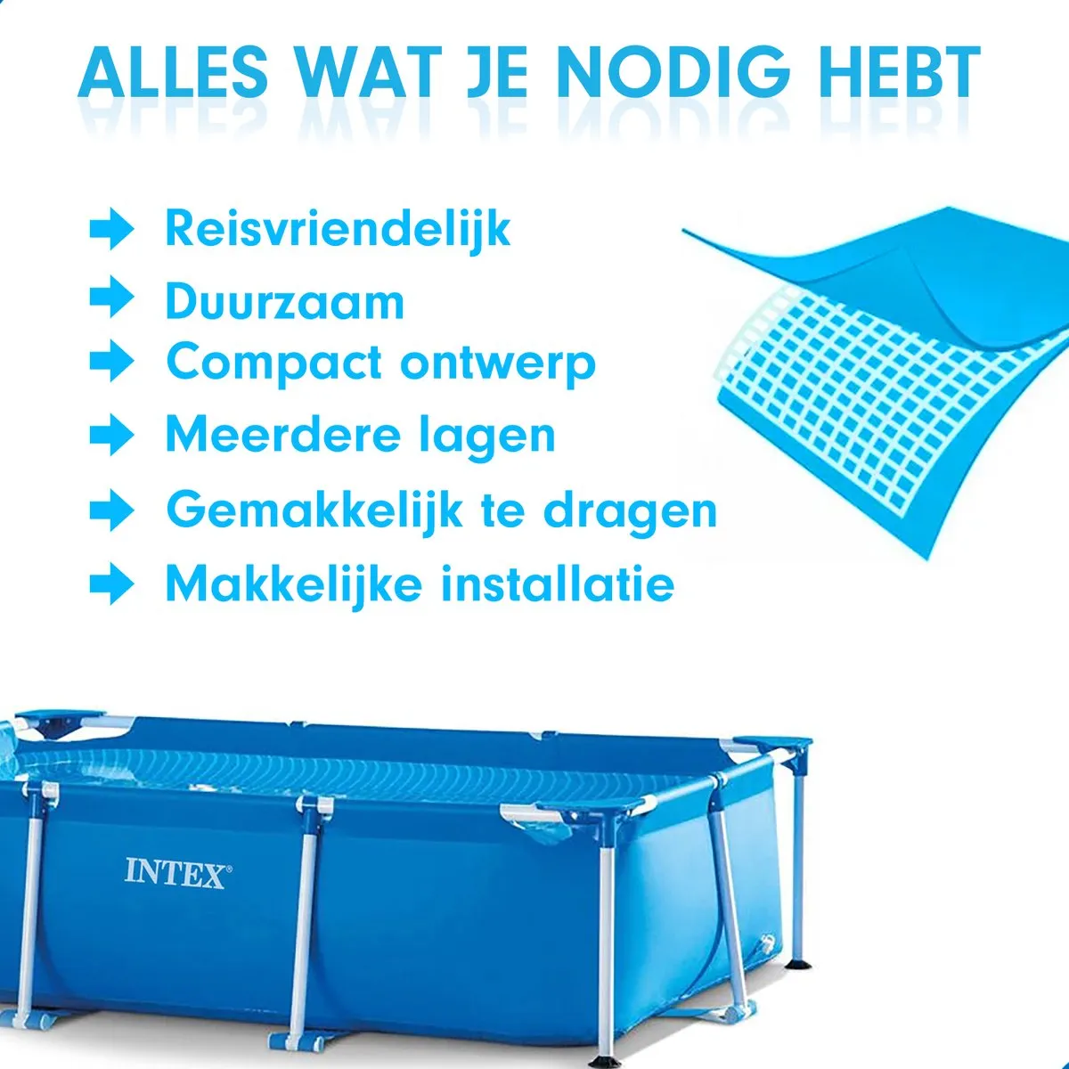 Intex AG7000 AG Zwembad 260x160x65cm - Lichtblauw - afbeelding 5 van 6
