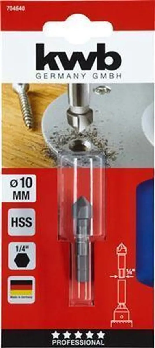 KWB Verzinkboor HSS 704640 - 10 mm Metaal