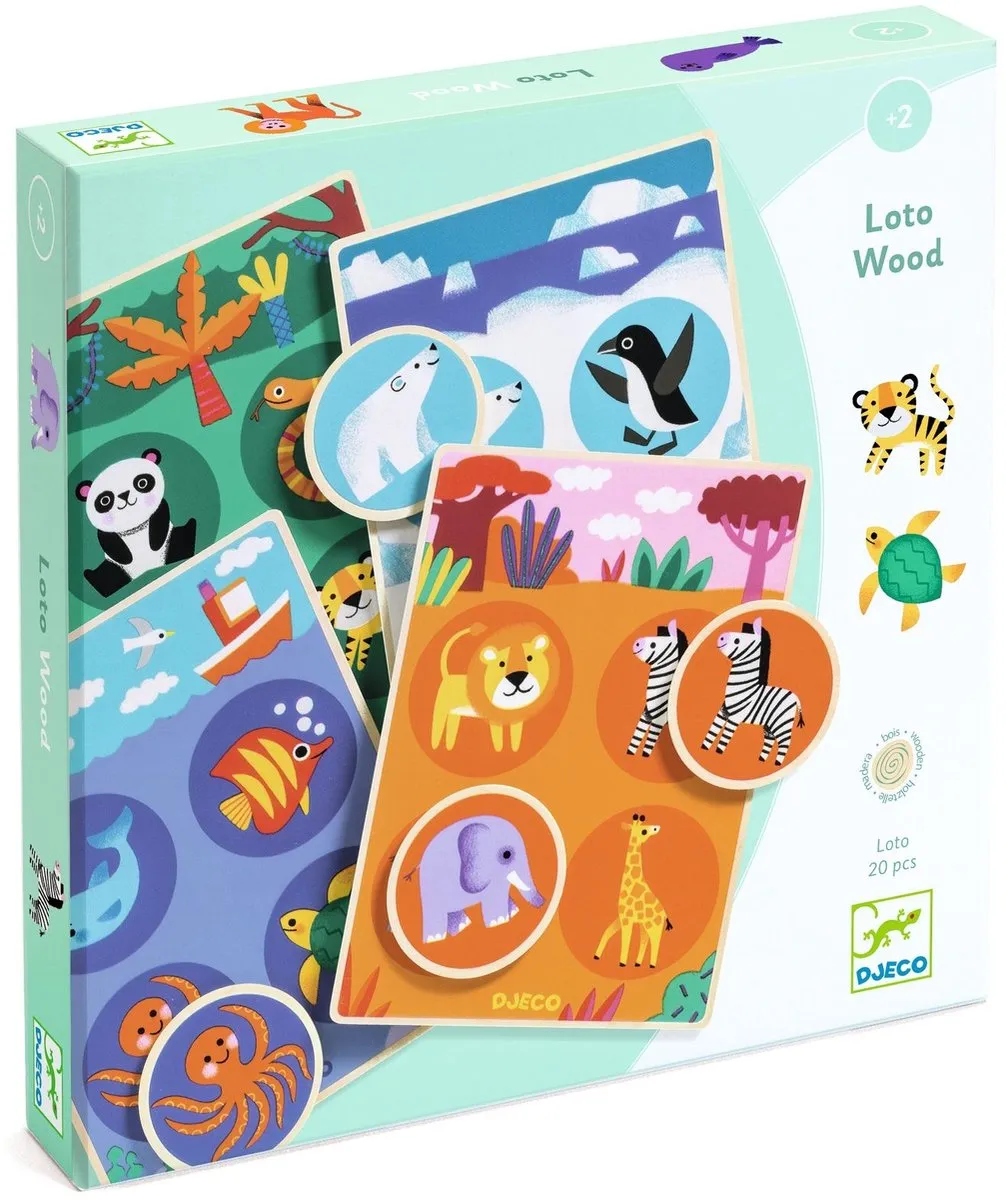 Djeco Loto Wood Dieren Gezelschapsspel