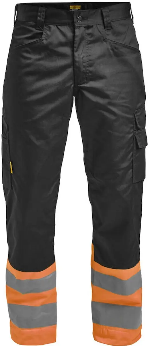 Jobman 2314 Hi-Vis Service Werkbroek 58 - Zwart/Oranje