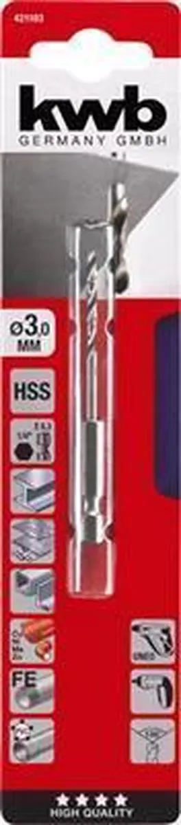 KWB Metaal-spiraalboorset 421103 - 3mm - 1 Stuk