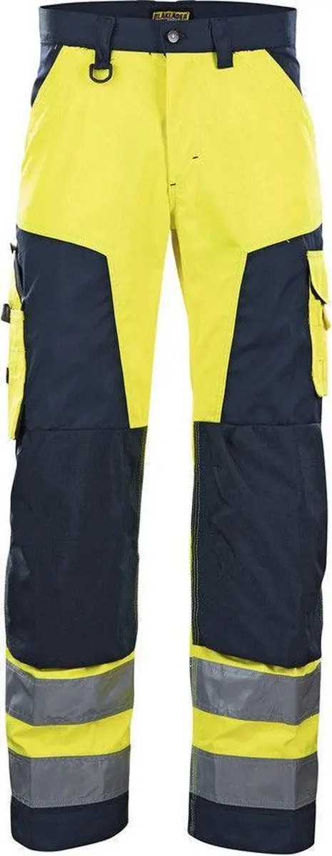 Blåkläder Werkbroek 1566-1811 High Vis Geel/Marineblauw - Maat 46