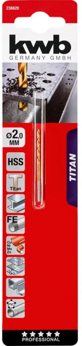 KWB Metaal-spiraalboor 2mm - 1 Stuk