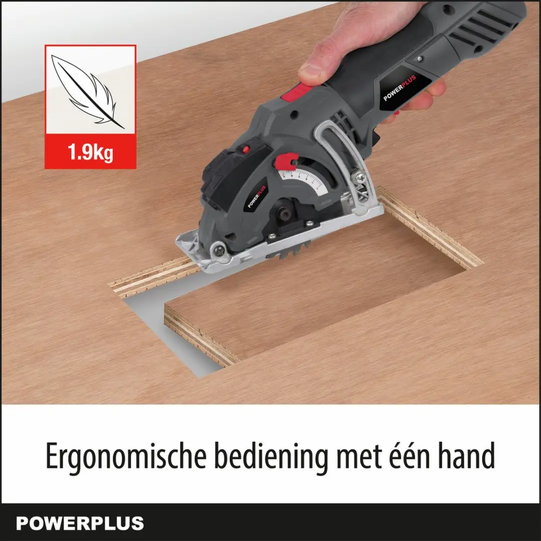 Powerplus POWE30040 Elektrische Mini Invalzaag 500W - Ø85mm - Laser - 3 Accu's