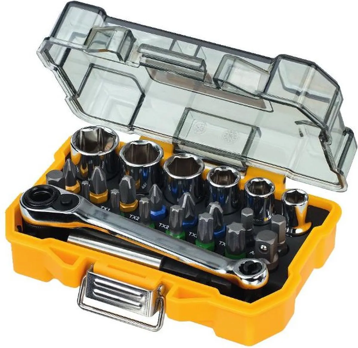 DeWalt DT71516-QZ Bit- en doppenset 24-delig - Zilver/Geel