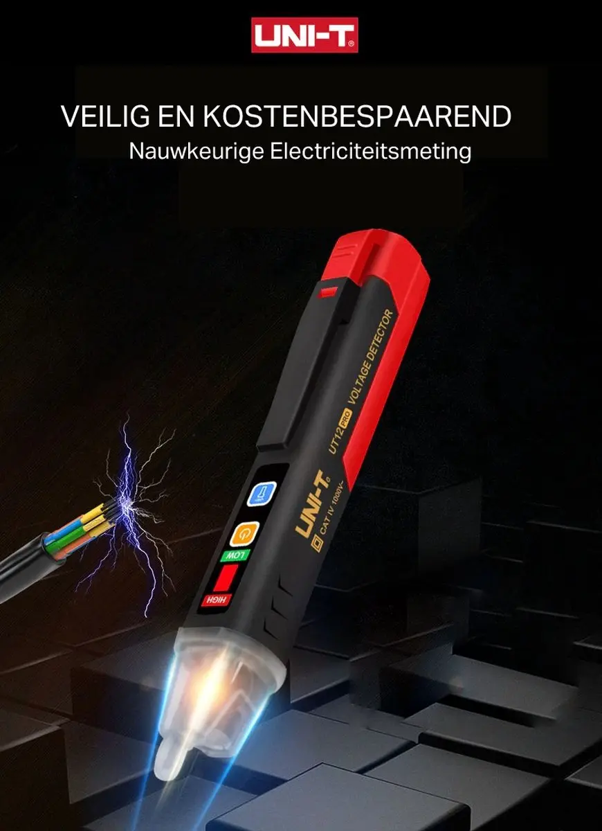 UNI-T Draagbare Voltage Detector - Contactloos - Zwart