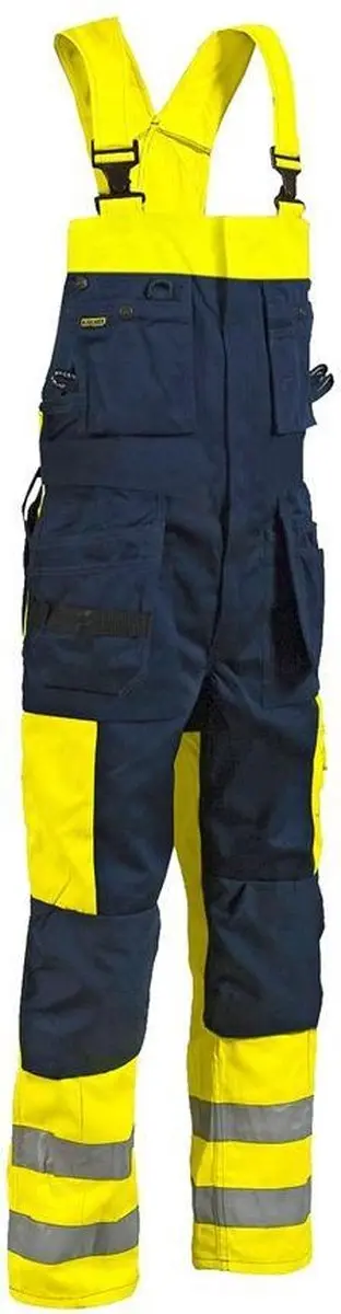 Blåkläder Bretelbroek High Vis 2603-1860 - 46 - Geel/Marineblauw - afbeelding 6 van 6