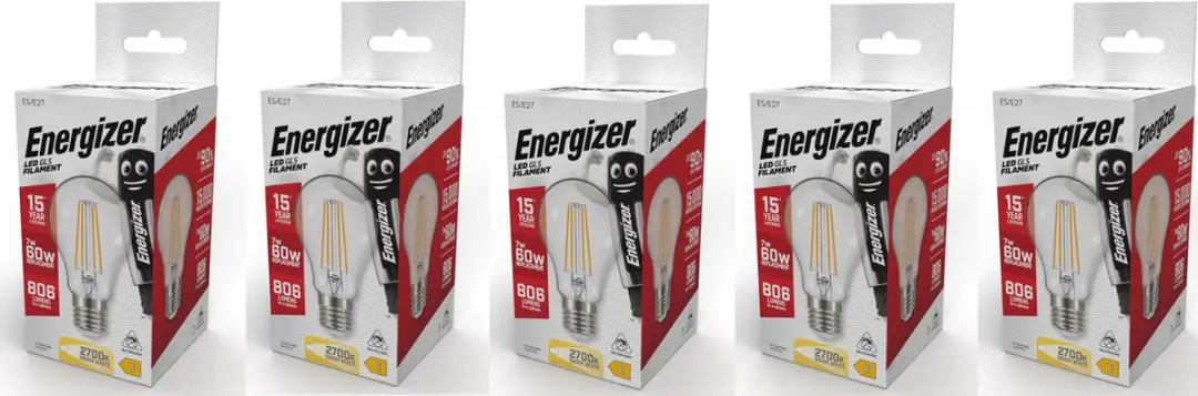 Energizer E27 7W LED Filamentlamp - 5 Stuks - Mat